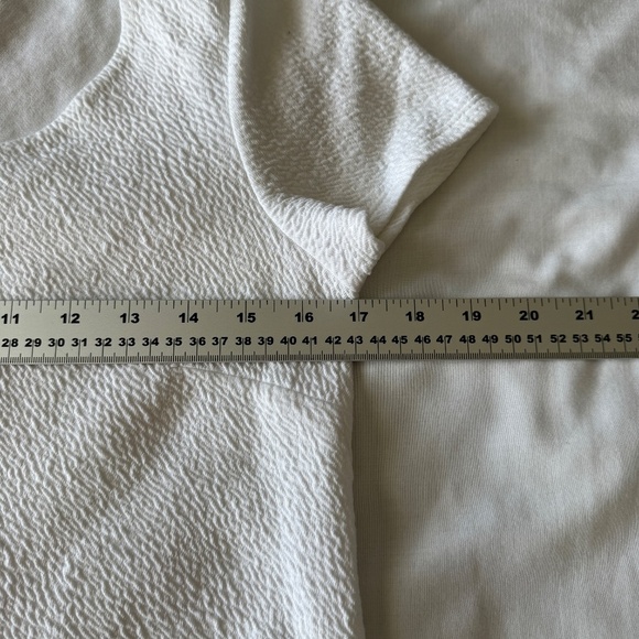 Anthropologie Postmark Short Sleeve Textured‎ Peplum Top White Small Scoop Neck - Picture 10 of 13